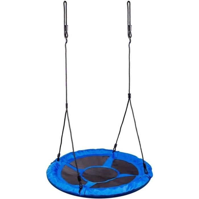 Leagăn tip cuib albastru din poliester 600D Leagăn cu diametrul de 95 cm cu corzi