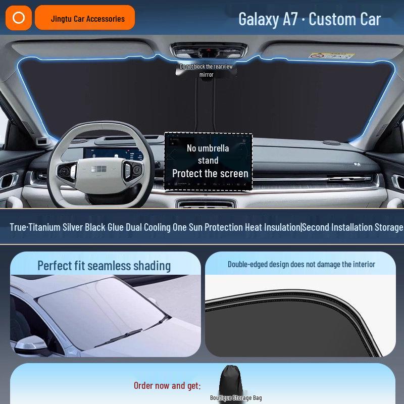 Geely Car Sunshade: Heat-Insulation Windshield Curtain for 25 Models, including Xingyue L, Xingyuan, Xingrui, Emgrand, Boyue L, and Panda MINI.