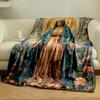 Elegant Holy Figure with Halo On BlanketFlannel Blanket for Bedroom, Living Room, Sofa, and Nap