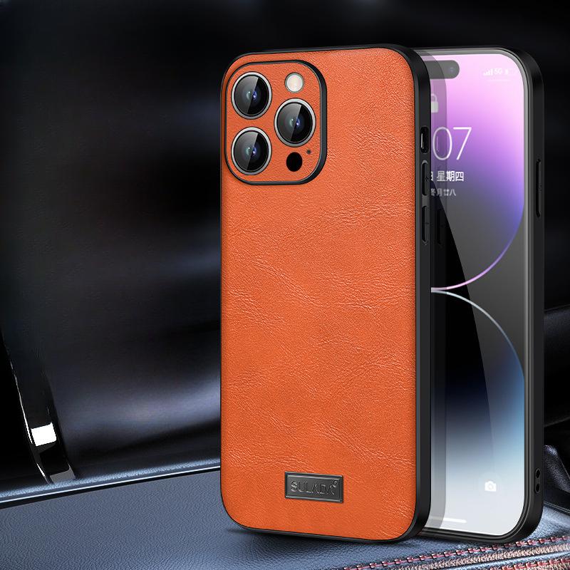 Geeignet für Apple 16promax Handyhülle Vollabdeckung Sturzsicher IPhone15 Dünn und Leicht 14 Business 13 Männer und Frauen 12 Lederhüllen