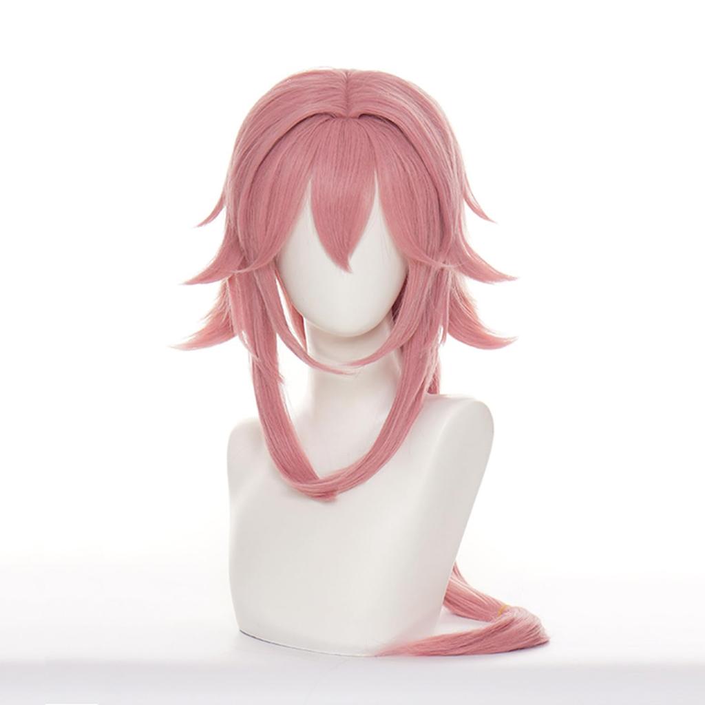 Yae Miko Cosplay Wig Pink Long Cosplay Accessories Wig Costume Comiket Event Halloween School Festival Cultural Festival Fancy Dress Disguise Wig Net