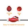 Schuko 16A EU Plug To Red 16A 3 Phase 5 Pin Female Socket CEE Adapter for EV Charger Industrial Plug and Socket Connector IP44