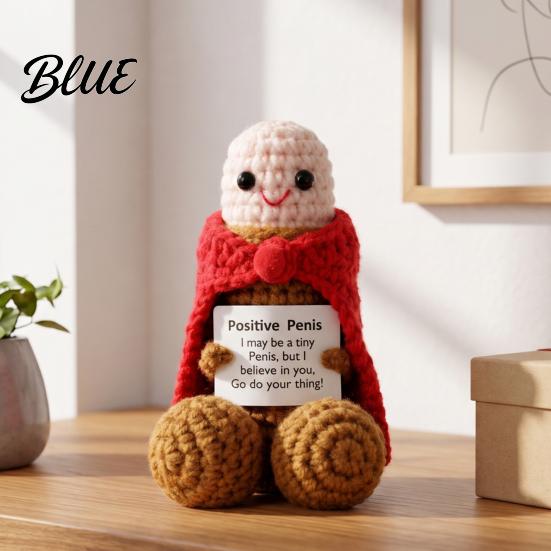 Handmade Festive Ornament Crochet Ornament, Funny Positive Desk Buddy, Cute Figurine, Emotional Support Keepsake Gift for Friends Coworkers Exquisite