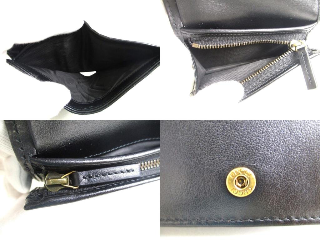 Authentic GUCCI GG Marmont Black Leather Bifold Wallet Compact Wallet #a451  Refurbished