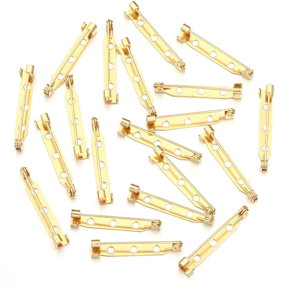 10-20pcs/Lot 316 Stainlesss Steel Brooch Base Pins Clasps 17 19 25 32mm With 2 Hole For Women DIY Jewelry Making Findings