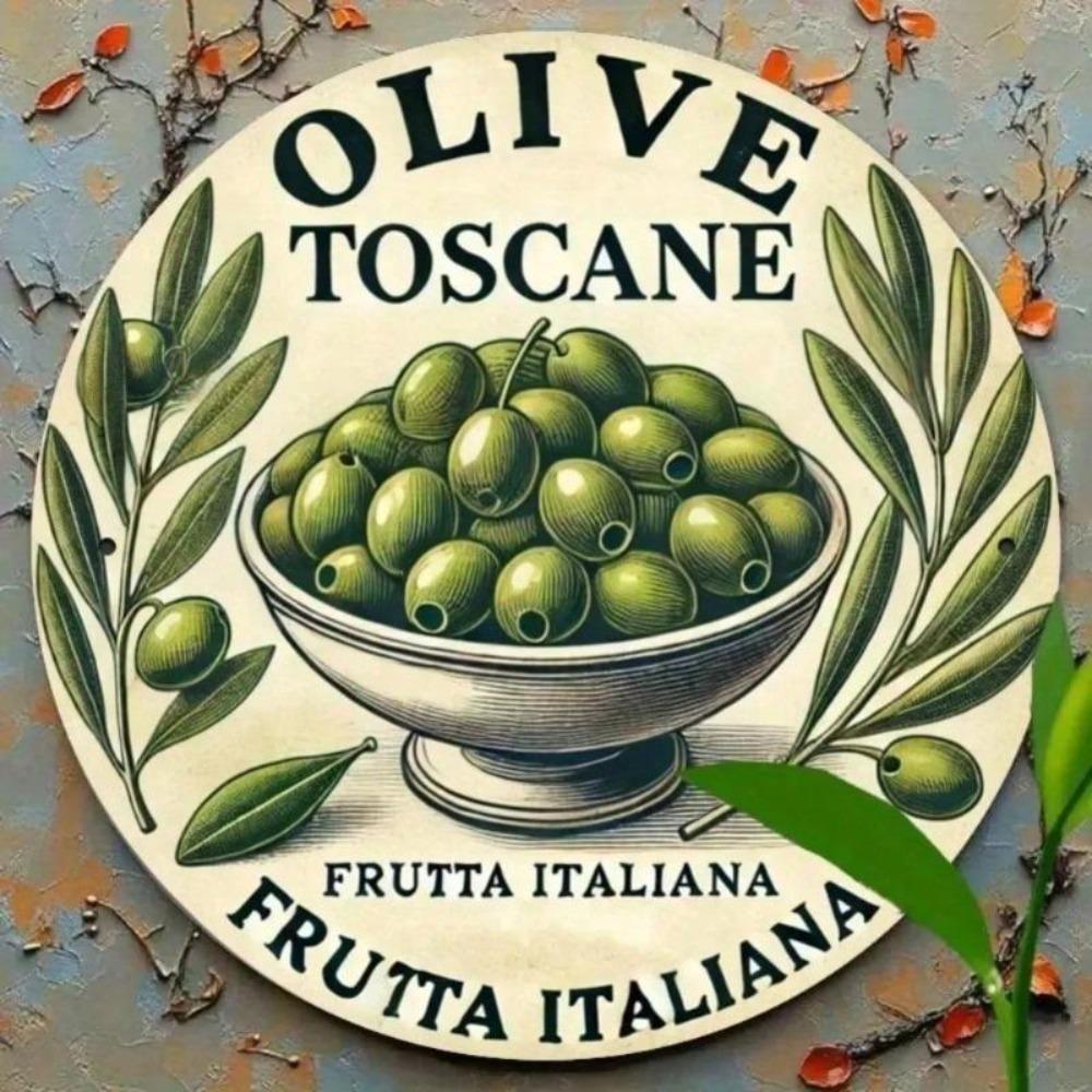 Vintage Olive Tuscany Fruit Tin Sign Wall Decor Home Kitchen Art Gift