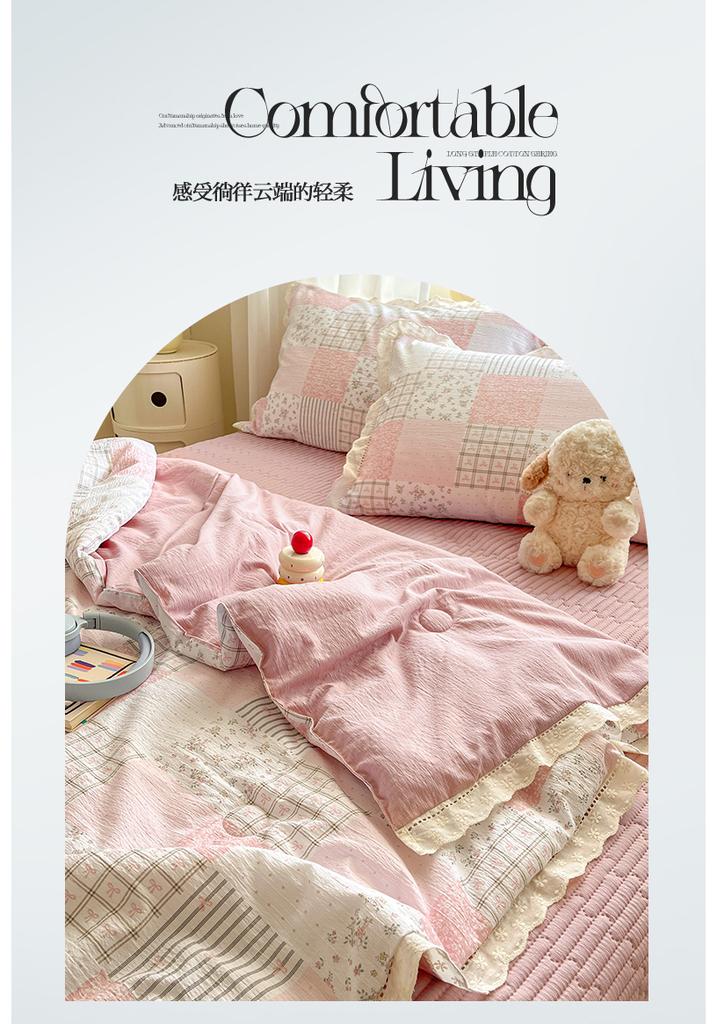 2026 New Cloud Feeling Puff Cotton Small Fresh Lace Bed Cover Bed Sheet Style Summer Quilt - Summer