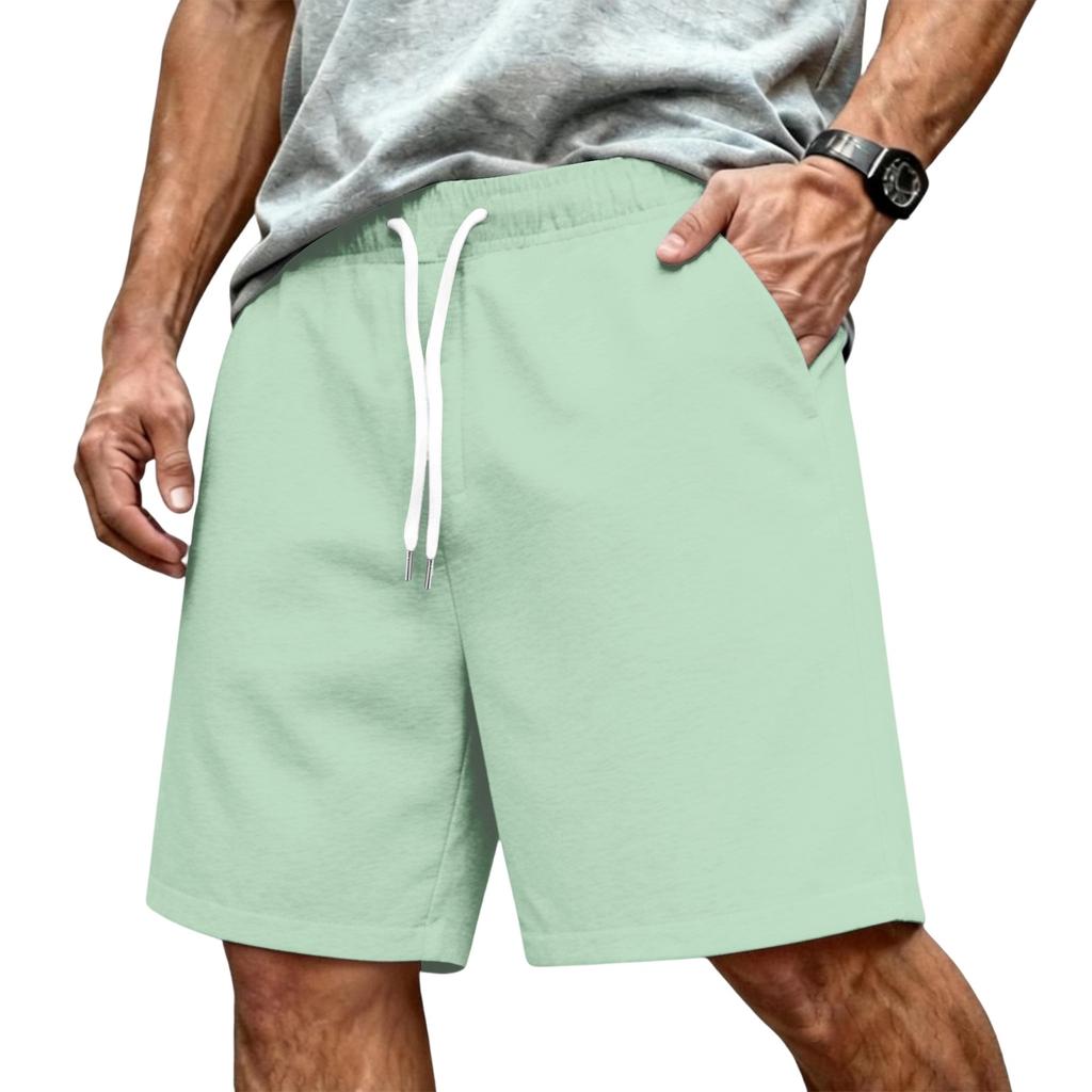 Pantaloncini da uomo basic con coulisse, vestibilità ampia, casual, sportivi, estivi, con elastico regolabile in vita e tasche laterali, per l'uso quotidiano