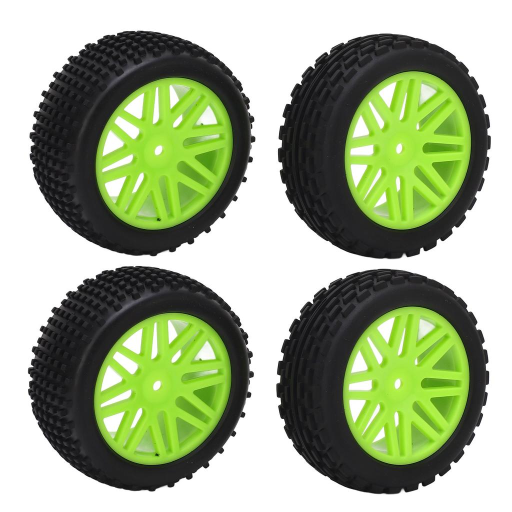 4 Pcs 1Celsius10 RC Off Road Tires 2 Front 2 Rear Round Stud Type Skin V Hole Hub High Grip RC Car Wheels