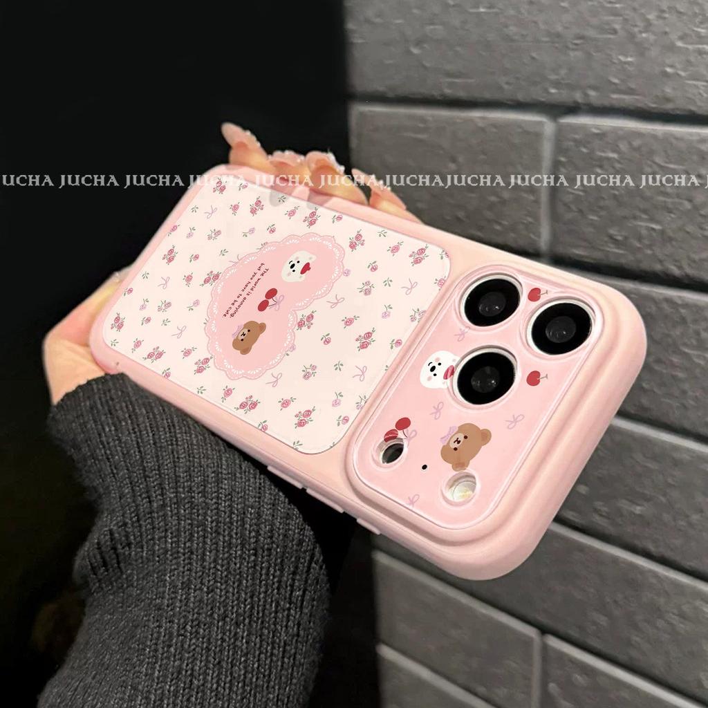 Applicable to Apple 11 mobile phone case popular cartoon advanced sense iphone11 all-inclusive lens floral puppy bear