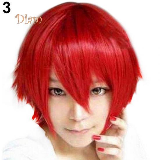 Tenfyer Men's Fashion Short Wig Cosplay Party Costume Straight Wigs Full Wig Gift