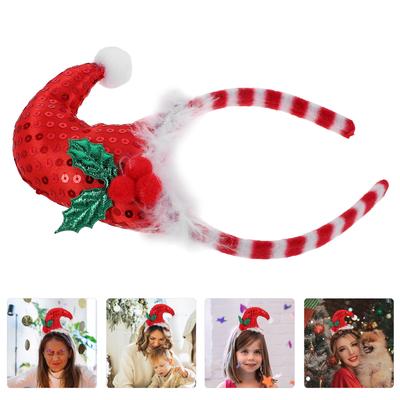 Christmas Elf Headband Soft Comfortable Fit Holiday Headwear for Girls Merry Christmas Headband Winter Event Photo Prop