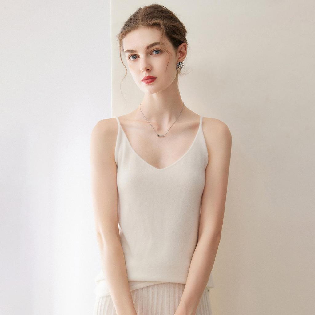 Women's Cashmere V-Neck Sweater Vest - Autumn/Winter Style