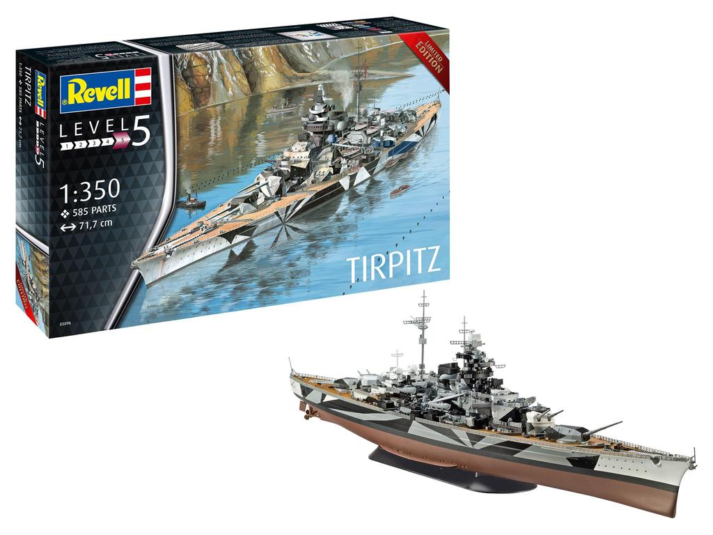 German Revell 1/350 German Battleship Tirpitz Plastic Model