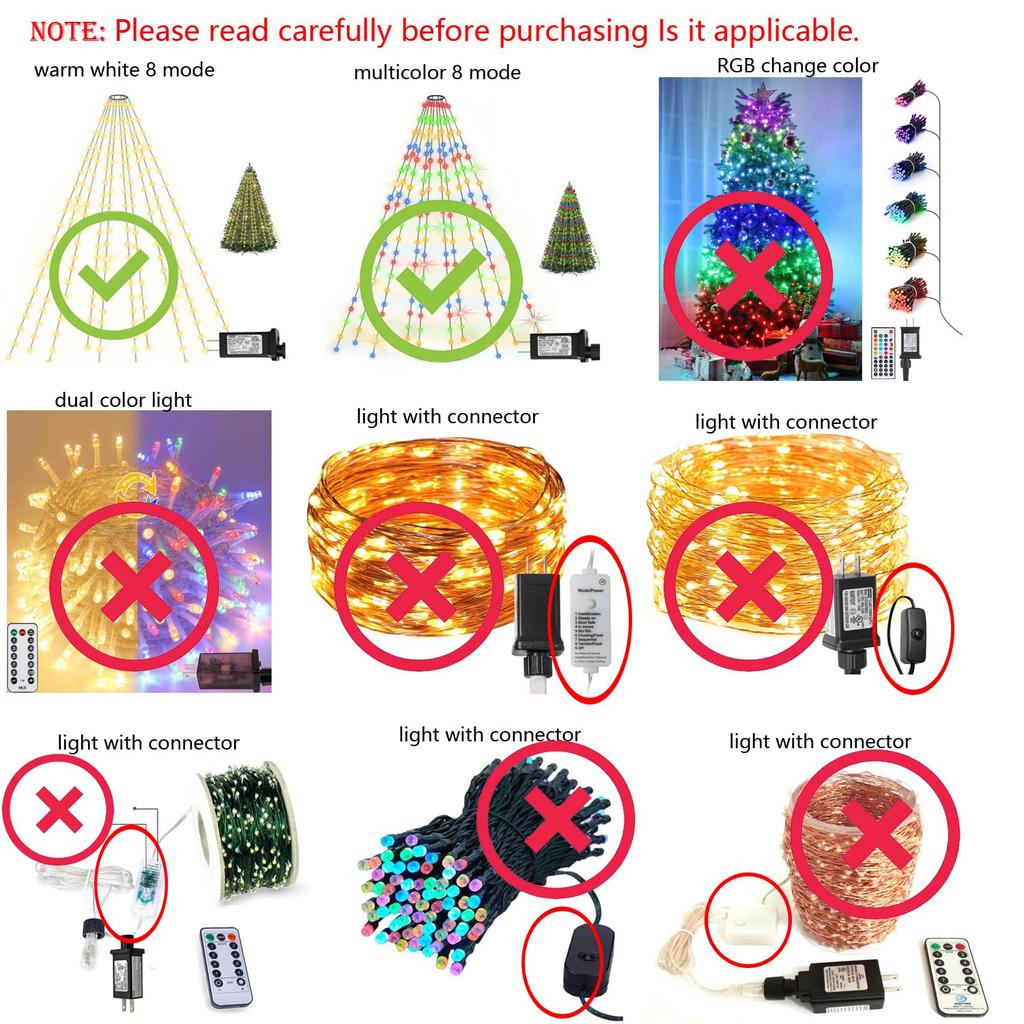 8 Mode Light LED Transformer 12V LED Controller Class 2 Power Supply, Low Voltage Transformer US Plug Adapter Replacement for String Light, not Fit