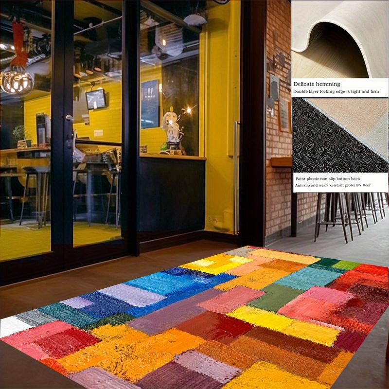Colorful Patchwork Bohemian Tribal Area Carpet Persian Floor Mat Hotel Office Entrance Living Room Non Slip and Stain Resistant