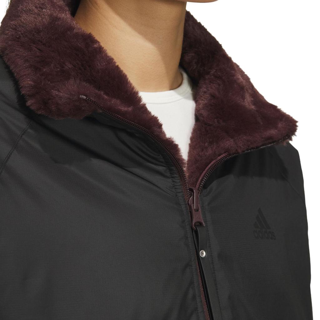 Adidas Jachetă Modernă Reversibilă de Blană Sport Casual cu Mânecă Lungă Jachetă Femei Gri Închis Maro JX6837