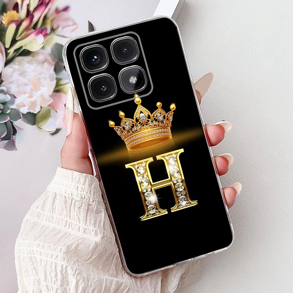 For Xiaomi 14T Pro 5G Case Luxury Crown Letters Soft Silicone Couple Phone Cover For Xiaomi 14T Mi14T 14TPro 2024 Protect Shells