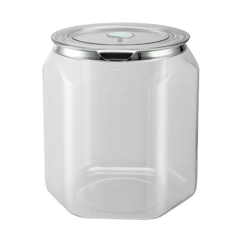 Food-Grade Transparent Storage Jar - Thickened, Moisture & Dust-Proof, Fresh-Keeping Kitchen Grain Container.