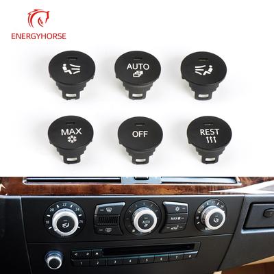 Air Conditioning Panel Switch Button Central Control Knob Cover MAX AUTO OFF REST Seat Ventilation For BMW 5 Series E60