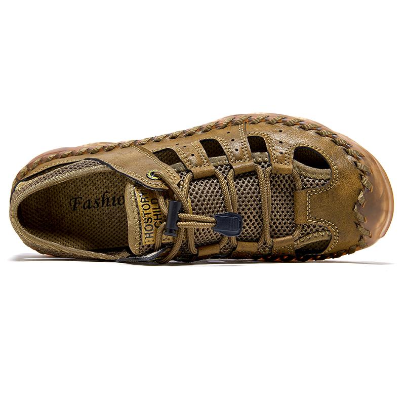 Leather Men Shoes Summer New Large Size Men's Sandals Men Sandals Fashion Sandals Slippers Big Size 38--46