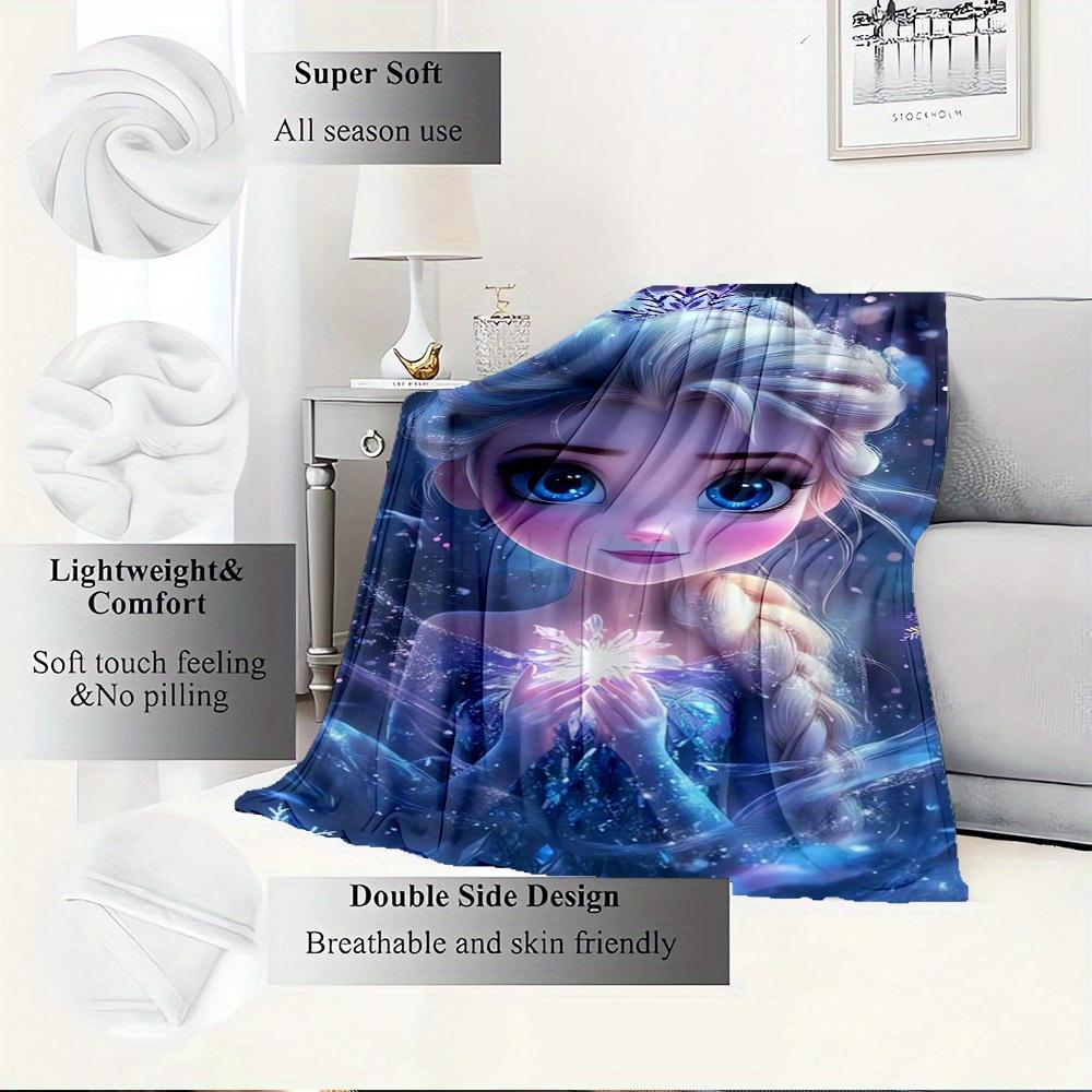 1 Stück Flanell Elsa Frozen Schneeflocke Überwurfdecke für Bett Sofa Geschenk Heimdeko Winterwunderland