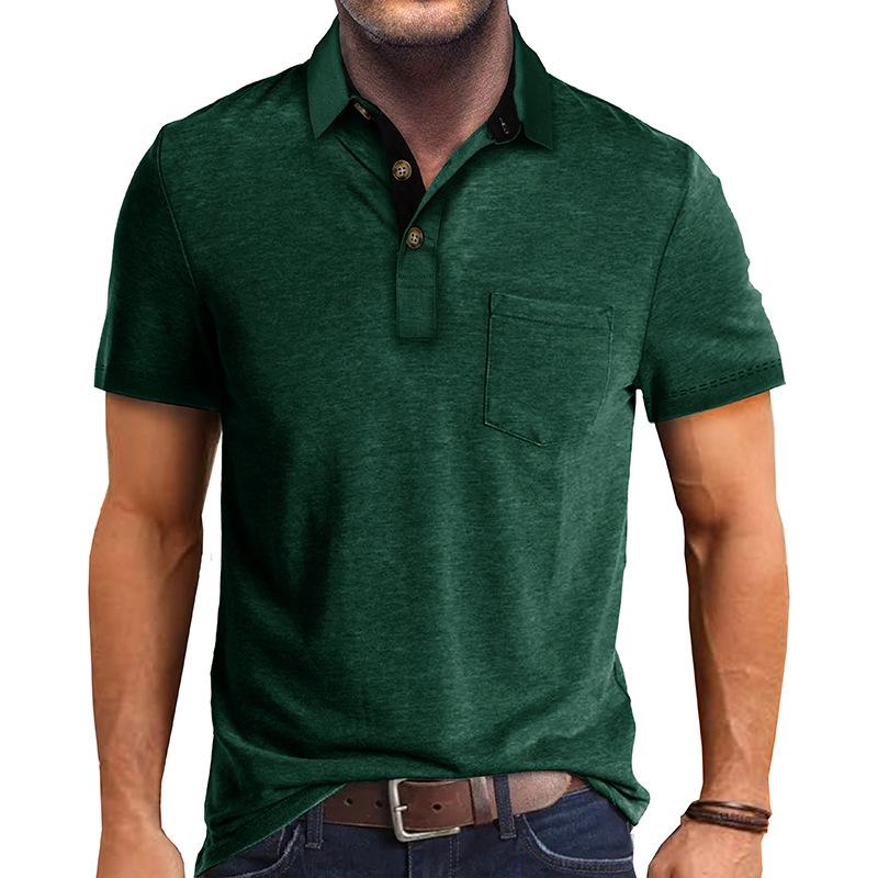 Męskie koszulki polo na co dzień Klasyczny, 4-przyciskowy, letni, podstawowy T-shirt z kołnierzykiem z krótkim rękawem Solidne koszulki Golf Stylowe topy dla mężczyzn Business Casual Koszulka polo