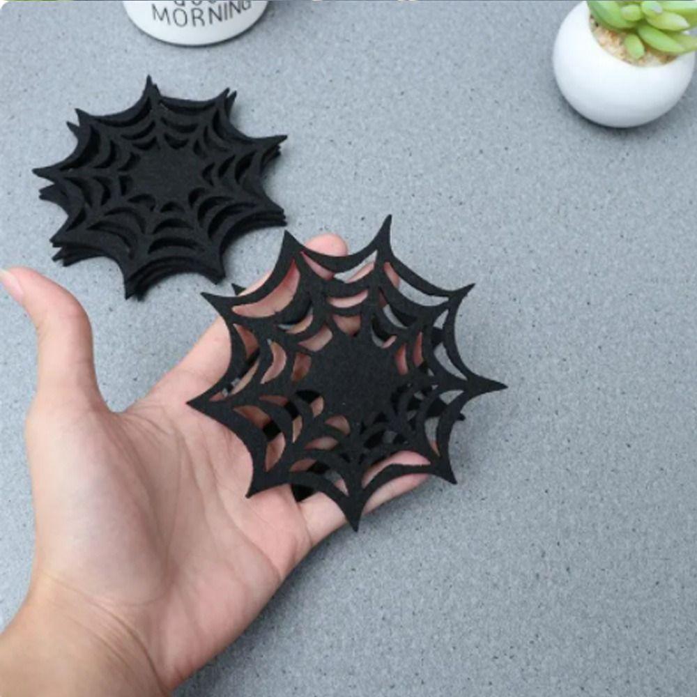 6pcs Heat Resistant Spider Web Coaster Hollow Spider Web Cup Mat Spider Web Cup Pad  Halloween