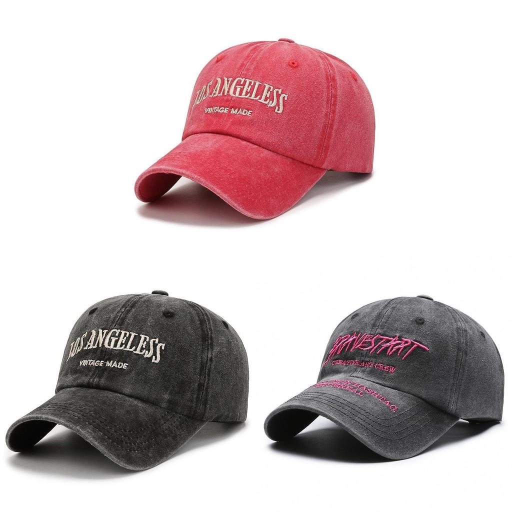 Water Washed Cotton Letter Embroidery Casual Baseball Hat For Sunshade And Daily Wear