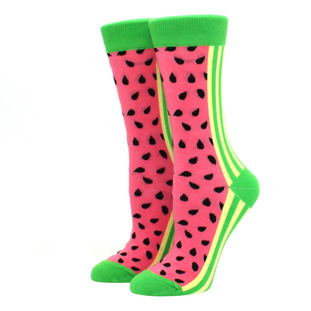 1 Pair S Funny Socks Women Casual Cartoon Fruit Banana Avocado Lemon Egg Cookie Donuts Happy Harajuku Skateboard Socks