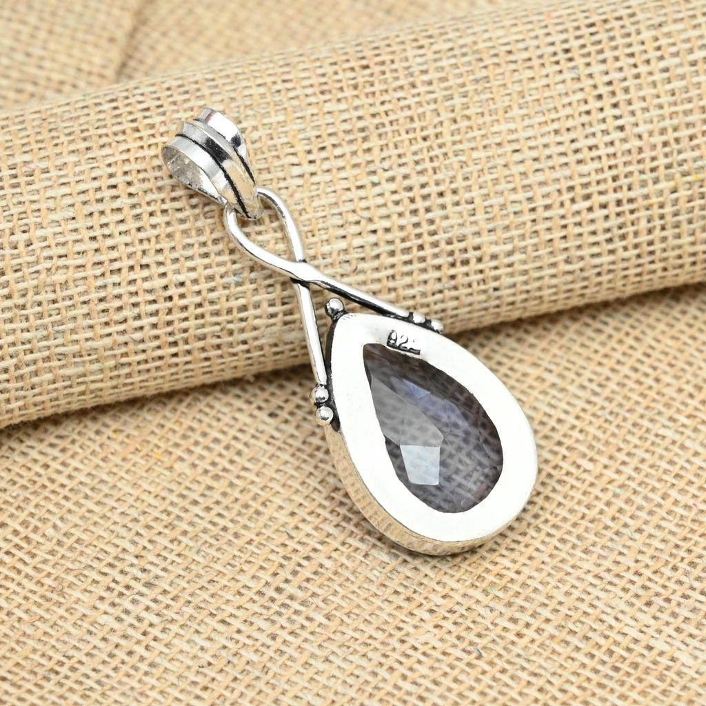 Tansanit Edelstein 925 Sterling Silber handgefertigter Schmuck Damen Anhänger