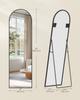 SONGMICS Full Length Mirror, 150 X 40 Cm, Arched Full Body Mirror with Stand, Aluminium Alloy Frame, Tempered Glass, for Bedroom, Living Room
