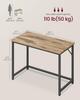 VASAGLE Computerbureau, Kantoorbureau, 100 x 50 x 76 cm, voor Studeren, Slaapkamer, Woonkamer, Kameelbruin en Inktzwart