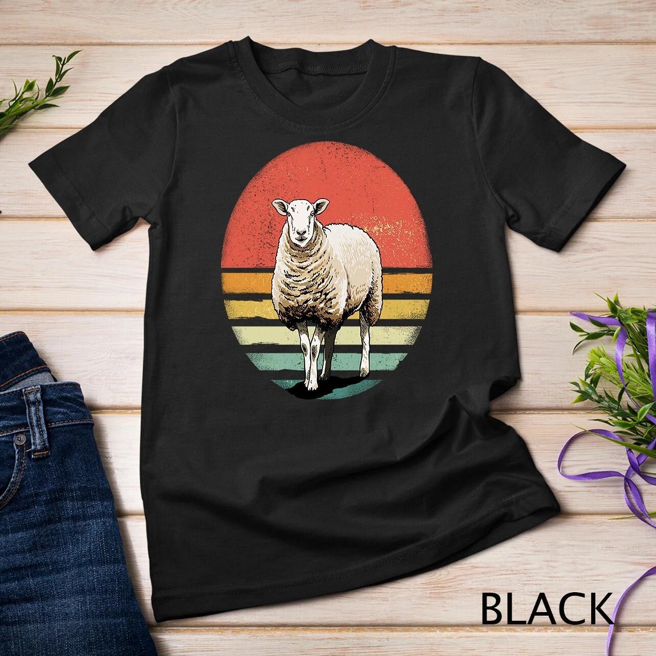 Retro Vintage Sheep Shirt Animal Farm Sheep Lover Gifts Idea Unisex T-shirt L