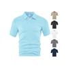 European and American Men's Clothing Summer Thin Loose Breathable Casual Solid Color Jacquard Lapel Short-sleeved Men's Polo Shirt