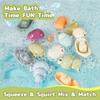 Animal Bath Toys with Floating Boats for Toddlers 1-3, 15 PCS Mold Free Bathtub Toy for Infants 6-12 Months, Eco-Friendly Non Toxic Water Table Toys