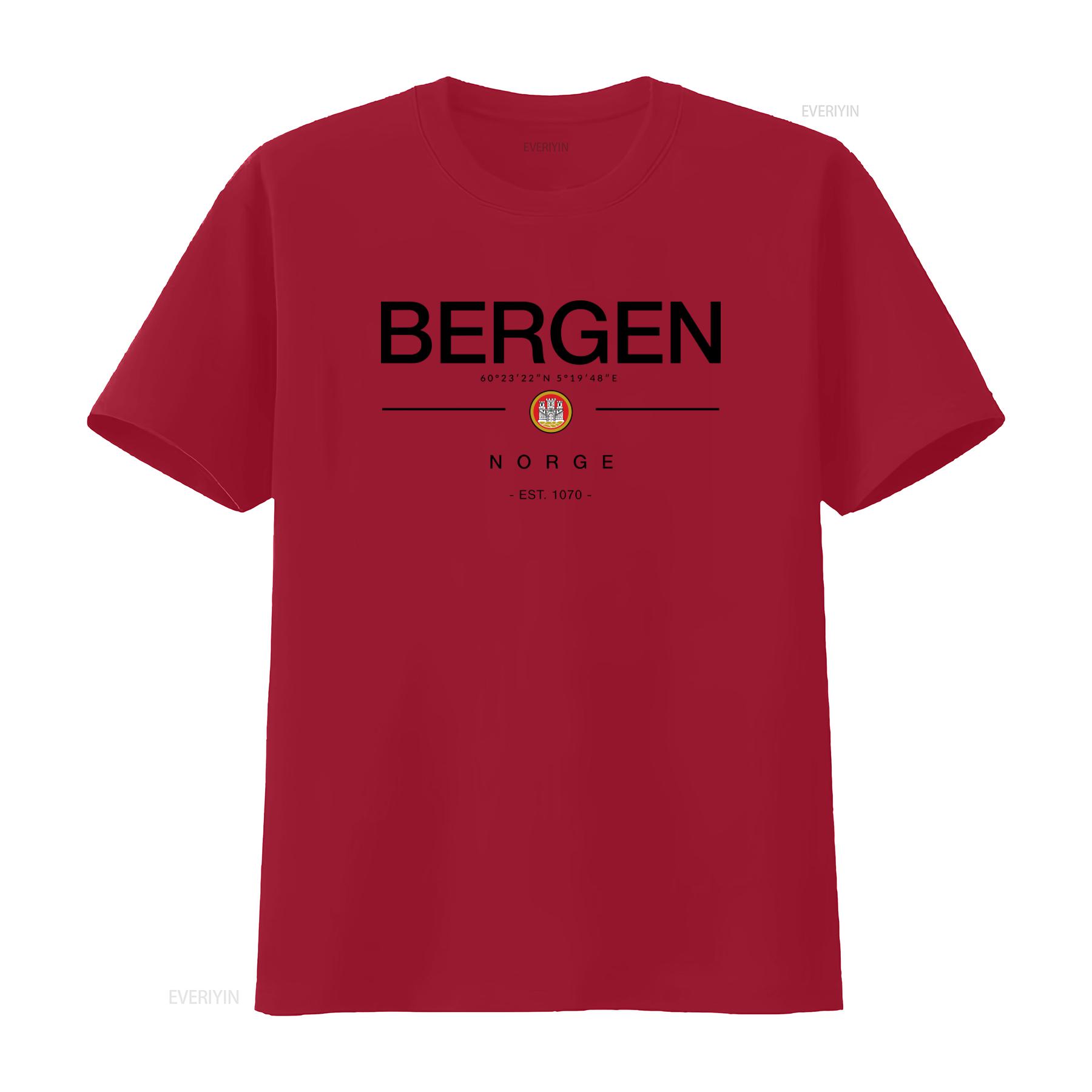 Bergen Norway T Shirt Home City Souvenir with Nordic Style Perfect Norwegian for All Occasions vintage Washed Slightly Casual S