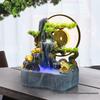 Feng Shui Wheel Fountain for Attracting Wealth: Rockery Water Feature for Office, Living Room, or Entryway - Perfect Housewarming Gift
