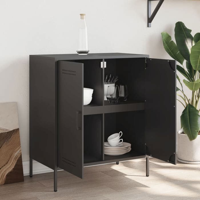VidaXL Black Buffet 68x39x79 Cm Steel 842976