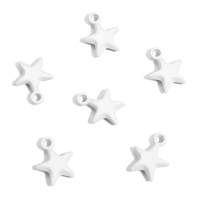 2pcs/Bag Colorful Spray Paint Stars Charms Pendant Beads for Jewelry Making DIY Bracelet Necklace Accessories