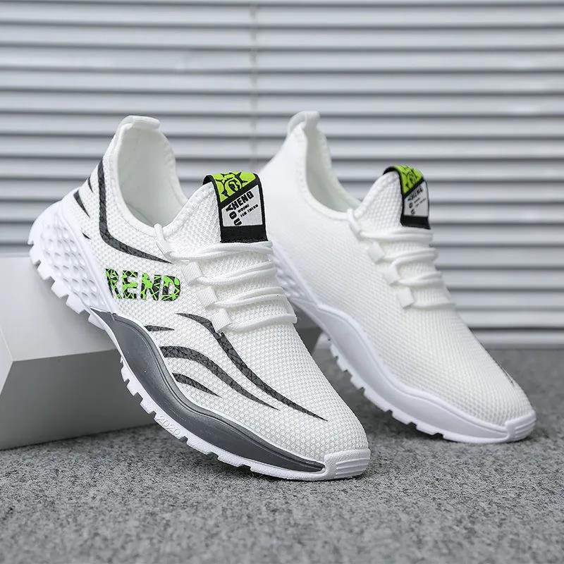 Casual Height Increasing Shoes Breathable Men's Shoes Flying Woven Sneakers Running Shoes