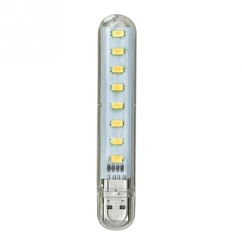 2/5PC 8 LED Mini Portable USB Lamp DC 5V Camping USB Lighting for PC Laptop Mobile Power Bank Gadget