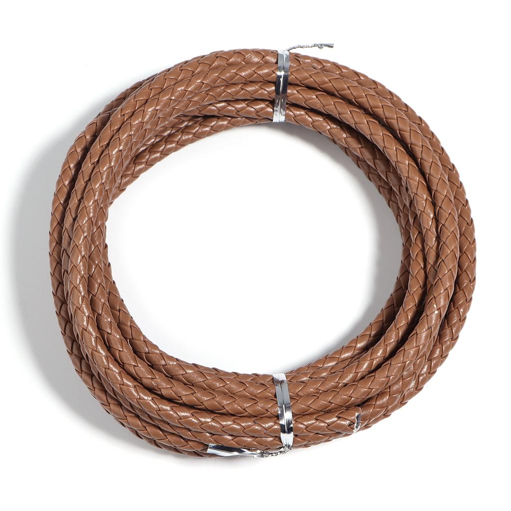 5 Yards/lot 6mm 7mm Round Braided Leather Cords PU Leather Cord Cordon Cuir For Bracelet Necklace DIY Jewelry Making