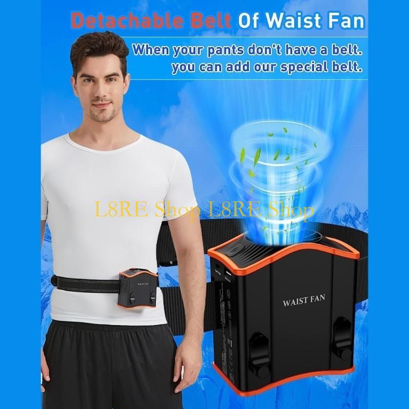 L8RE USB Waist Fan Rechargeable Fan ABS Waist-Mounted Fan Portable Waist Fan for Outdoor and Indoor Use Versatile Cooling China Mainland