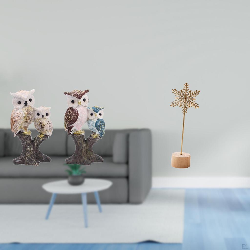 Owl Figurine Realistic Animal And Metal Sculpture Creative Nordic Ornament for Office Living Room