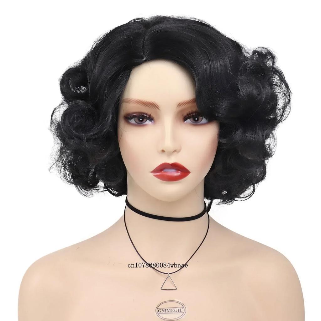 Olivgrüne Perücke für Frauen Synthetische Kurze Große Lockige Perücken Cosplay Halloween Kostümparty Flauschiger Stil Hochtemperaturfaser