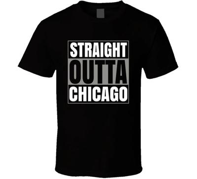 Straight Outta Chicago Lustig Windy City Illinois Chi Town Geschenk Reise T-Shirt