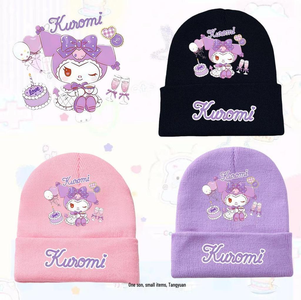 Kuromi Series Unisex Warm Knit Hat for Teens