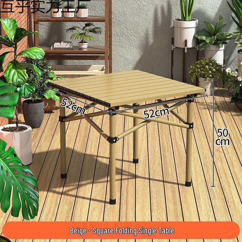 Tragbares faltbares Camping-Tisch- und Stuhlset - Aufrollbarer Picknicktisch und Liegestühle