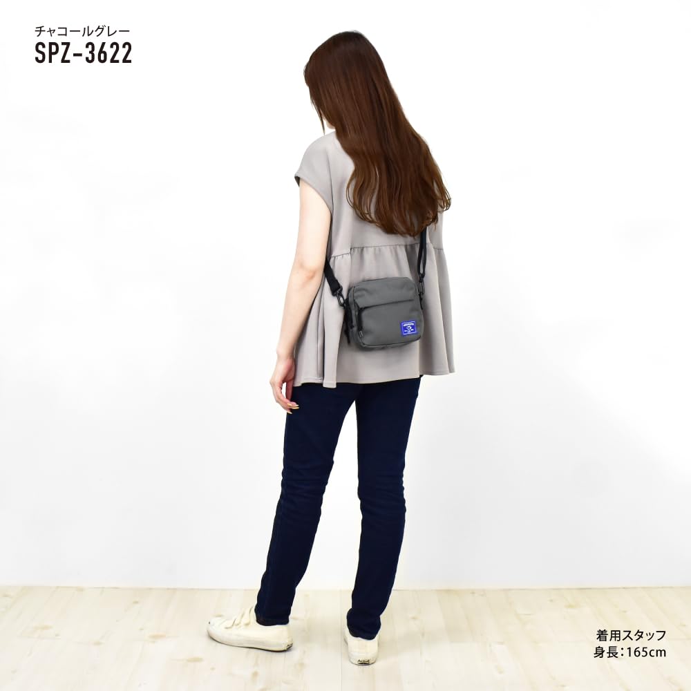 Schultertasche Mini Square Going Cute 0453 Anthrazitgrau [Snoopy] Tasche, Beutel, Tasche, Leicht, Damen, Herren, Reisen, Pendeln, Schule, Auswärts, Erwachsene,